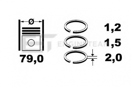 Набір кілець поршневих ET ENGINETEAM R1002100 (фото 1)