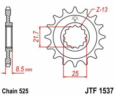 Передняя звезда 15зуб. FZR400 JT MOTO 102-551-15 (фото 1)