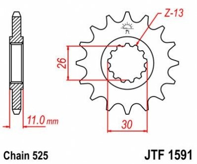 Передняя звезда 15зуб. TDM900 JT MOTO 102-567-15 (фото 1)