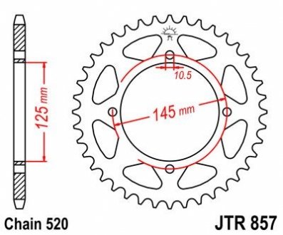 Звезда 46зуб. XTзуб.660 `96- JT MOTO 112-446-46 (фото 1)