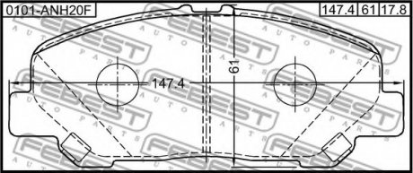 КОЛОДКИ ТОРМОЗНЫЕ ПЕРЕДНИЕ FEBEST 0101-ANH20F (фото 1)