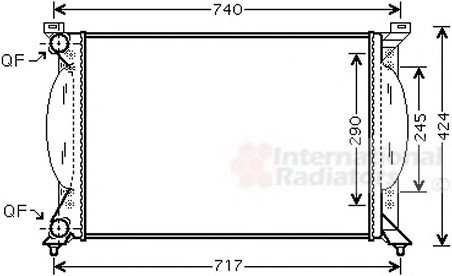 Радіатор охолодження двигуна AUDI A4 16/18/20 MT 00- Van Wezel 03002201 (фото 1)