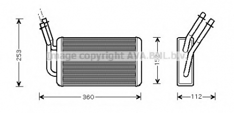 Радіатор обігрівача салону Ford Tranzit 00>06 AVA COOLING FD 6316 (фото 1)