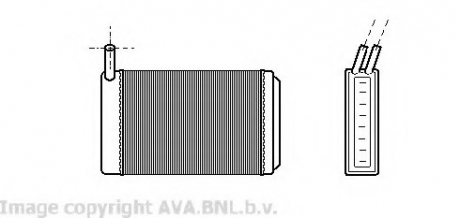 Радиатор печки [OE. 171.819.121] AVA COOLING VW 6061 (фото 1)