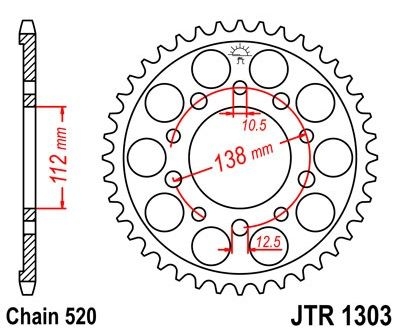 Звезда 43зуб. NC750X `12- JT MOTO 111-454-43 (фото 1)