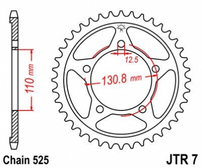 Звезда 44зуб. BMW S1000RR JT MOTO 115-521-44 (фото 1)