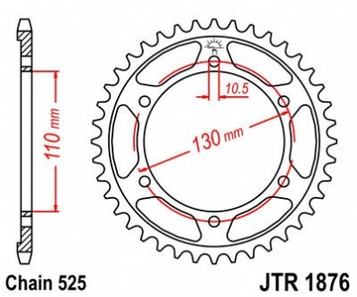 Звезда 45зуб. YZF-R6 `06- JT MOTO 115-567-45 (фото 1)