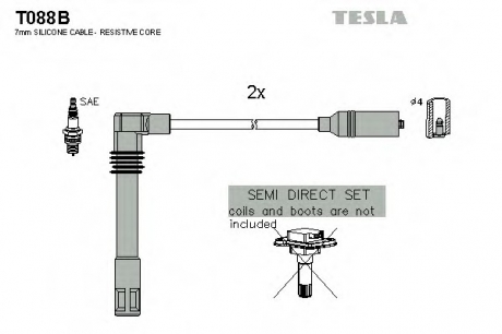 Комплект высоковольтных проводов TESLA T088B (фото 1)