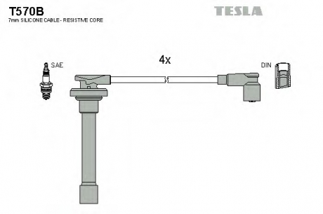 Комплект высоковольтных проводов TESLA T570B (фото 1)