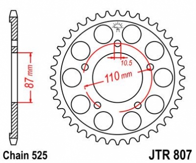 Звезда 44зуб. SV650S ?99 JT MOTO 113-551-44 (фото 1)