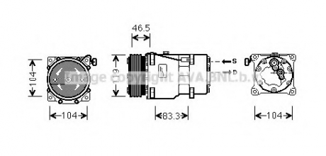 Компрессор C5 / P307 Diesel01- AVA COOLING CNAK201 (фото 1)