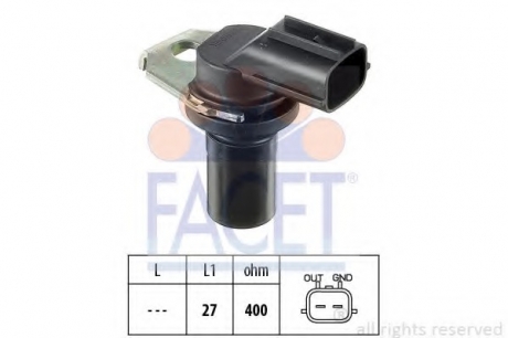 Датчик оборотов коленвала валу Ford C-Max/Fiesta/Focus 1.25-2.5 i/TDCI/Ti/DI/TDD FACET 9.0308 (фото 1)