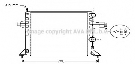 Радиатор ASTRA G 1.2 MT -AC 98-04 AVA COOLING OL2257 (фото 1)