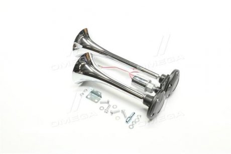 Сигнал дудка 2шт хром 230/295мм 24V <> Dk-Дорожная Карта SL-1008C (фото 1)
