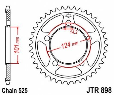 Звезда 37зуб. KTM RC8 JT MOTO 115-557-37 (фото 1)