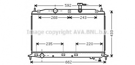 Радіатор охолодження HYUNDAI ACCENT 05-(вир-во) AVA COOLING HY2188 (фото 1)