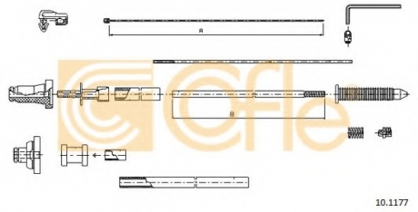 Трос педали акселератора COFLE 10.1177 (фото 1)