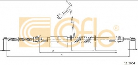 Трос стояночного тормоза COFLE 11.5664 (фото 1)