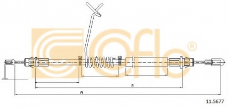 Трос ручного гальма COFLE 11.5677 (фото 1)