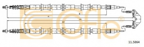 Трос стояночного тормоза COFLE 11.5864 (фото 1)