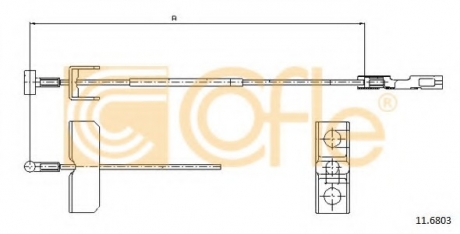 Трос стояночного тормоза COFLE 11.6803 (фото 1)