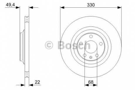 Тормозной диск BOSCH 0 986 479 C64 (фото 1)