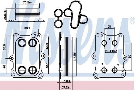 Масляный Радіатор FIAT PUNTO III (199) (12-) 1.4 i TURBO NISSENS 90969 (фото 1)