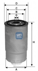 Топливный фильтр UFI 24.350.02 (фото 1)