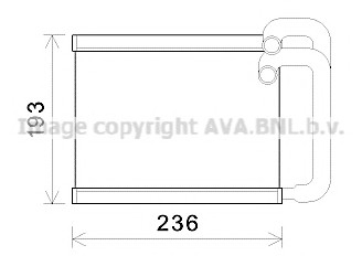 Радіатор обігрівача HYUNDAI SONATA / KIA OPTIMA 2010- AVA COOLING HY 6391 (фото 1)