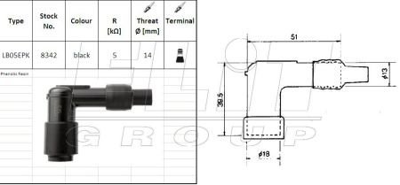 Свечной наконечник NGK LB05EPK (фото 1)