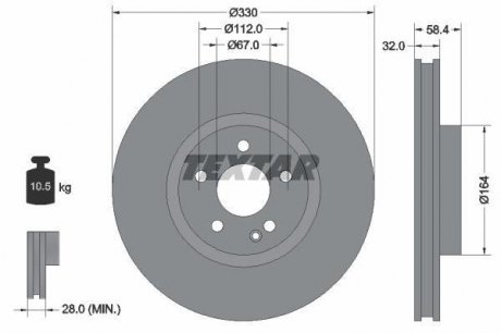 Тормозной диск TEXTAR 92279403 (фото 1)