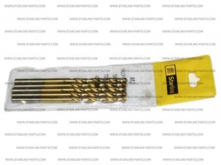 Свердло HSS-TiN 4 мм, 5 шт в упаковці STARLINE GV VT4MM (фото 1)