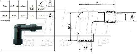 Свечной наконечник NGK LB01E (фото 1)