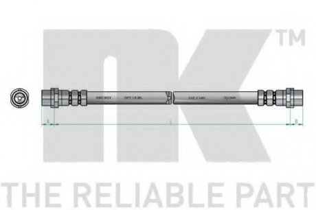 Шланг тормозной передний NK 854768 (фото 1)