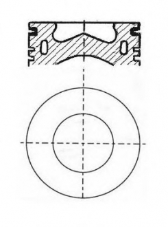 Поршень в комплекті на 1 циліндр, STD NURAL 87-432900-00 (фото 1)