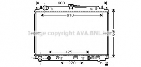 Радіатор охолодження двигуна Nissan Pathfinder Navarra (06-) 2,5d AT AVA COOLING DNA 2297 (фото 1)