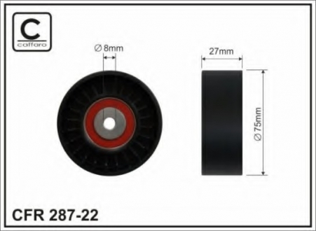 75x8x27) Натяжник паска Audi A4, A6, A8, Q7; 2.7TD CAFFARO 28722 (фото 1)