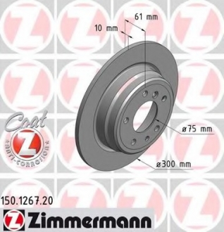 Диск гальмівний Coat Z ZIMMERMANN 150126720 (фото 1)