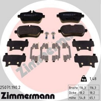 Колодки гальмівні дискові, к-кт ZIMMERMANN 250711902 (фото 1)