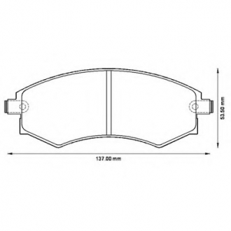 Колодки гальмівні передні SSangYong Korando; Hyundai Sonata, Elantra; Kia Magentis FDB1737 Bendix 572496B (фото 1)