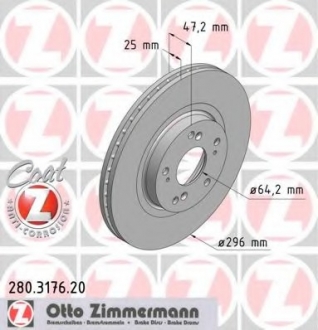 Гальмiвнi диски ZIMMERMANN 280317620 (фото 1)
