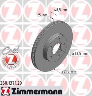 Гальмiвнi диски ZIMMERMANN 250137120 (фото 1)
