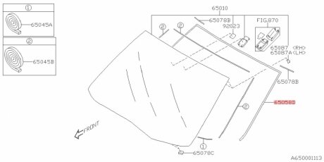 Молдинг резиновый внутренний SUBARU 65058SG000 (фото 1)