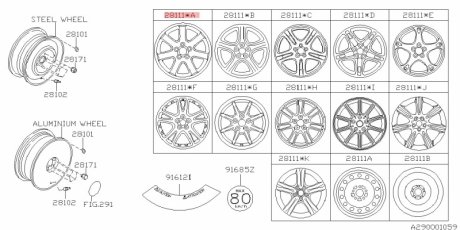 Диск колесный алюминевый SUBARU 28111FE381 (фото 1)