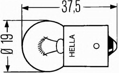 Лампа розжарювання, R5W 24V 5W BA 15s HELLA 8GA 002 071-241 (фото 1)