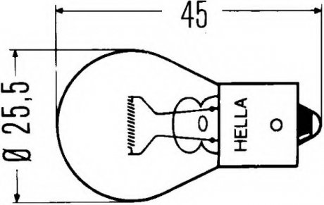Лампа накаливания, фонарь указателя поворота, Лампа накаливания, фонарь указателя поворота HELLA 8GA 006 841-241 (фото 1)