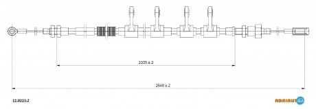 А_Трос гальмівний FIAT Jumper III p. 3800/3800 Fap mod.F06-/New Ducato cab./cab. Fap mod.F06- ADRIAUTO 11.0223.2 (фото 1)