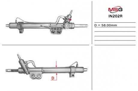 Рульова рейка з ГУР відновлена Nissan Pathfinder R51 04-14, Nissan Navara 05-15 MSG IN 202R (фото 1)