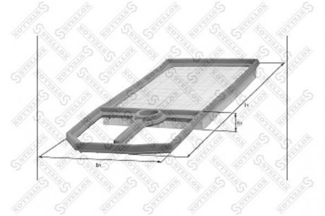 Фільтр повітряний CITROEN C5 (RE_, RD_) 1.8 16V, 2.0 16V, 3.0 V6 11/2004-05/2008, CITROEN C5 II (RW_, RC_) 1.8 16V, 2.0 16V, 3.0 V6 04/2008-, CITROEN C6 (TD_) 3.0 V6 10/2005-2012 STELLOX 7101619SX (фото 1)