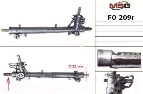 Рейка с Г/У восстановленная FORD FIESTA V (JH_, JD_) 01-09,FUSION (JU_) 02-09,MAZDA 2 (DY) 03-09 MSG FO 209R (фото 1)